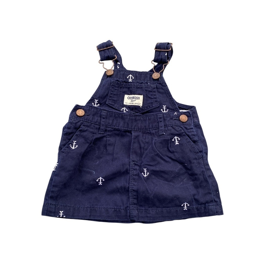 OshKosh B'gosh Blue Denim Overalls with Skirt Bottom